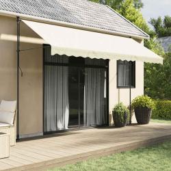 Auvent r&eacute;tractable cr&egrave;me 400x150 m tissu et acier