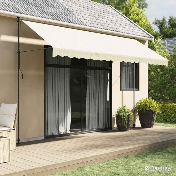 Auvent r�tractable cr�me 400x150 m tissu et acier