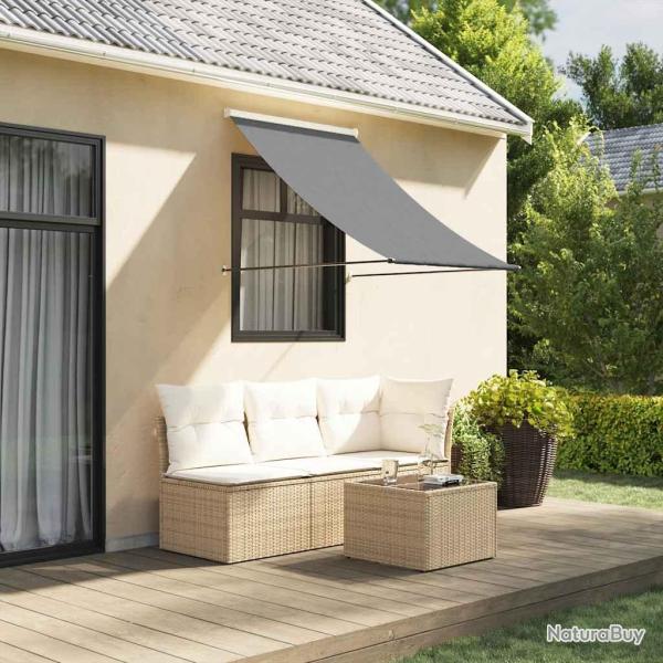 Auvent r�tractable anthracite 100x150 m tissu et acier