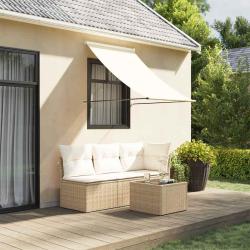 Auvent r&eacute;tractable cr&egrave;me 100x150 m tissu et acier