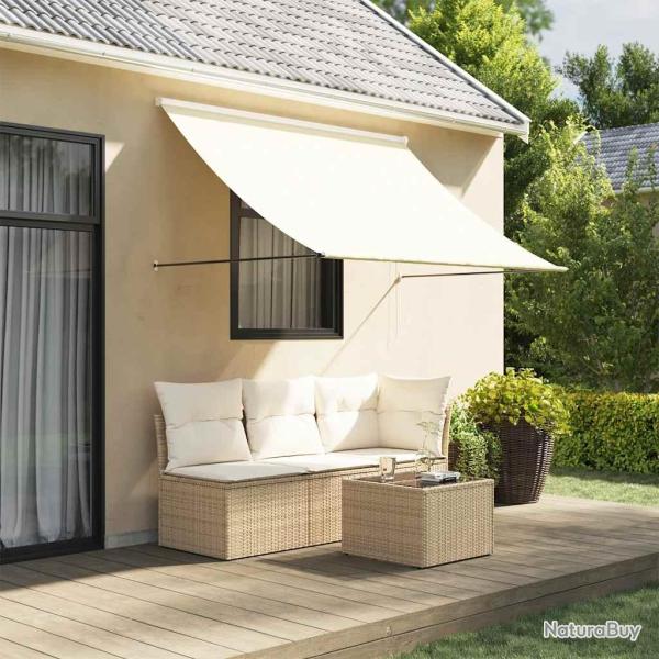 Auvent r�tractable cr�me 250x150 m tissu et acier