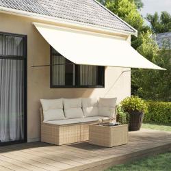Auvent r&eacute;tractable cr&egrave;me 300x150 m tissu et acier