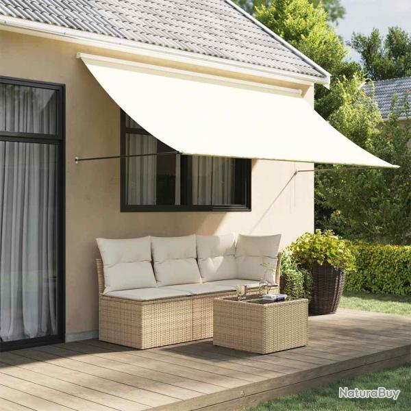 Auvent r�tractable cr�me 300x150 m tissu et acier