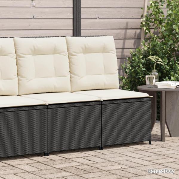 Canap� inclinable de avec coussins noir r�sine tress�e