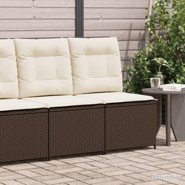 Canap� inclinable de avec coussins marron r�sine tress�e