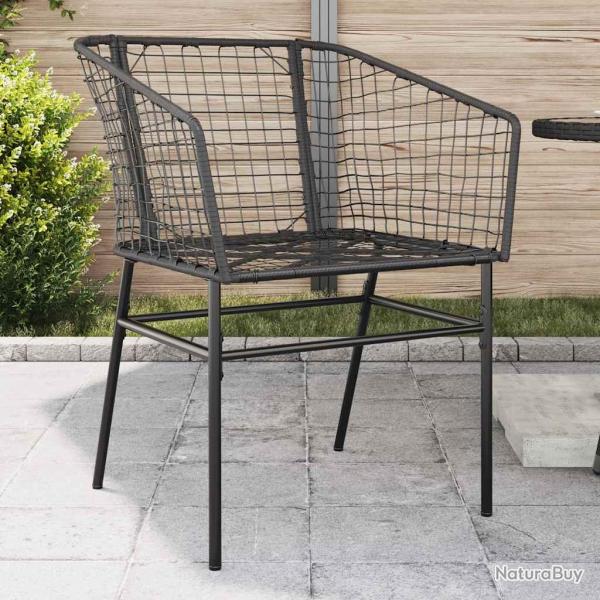 Chaises de lot de 2 Noir R�sine tress�e