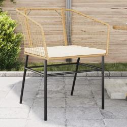 Chaises de lot de 2 et coussins marron rotin