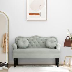Banc avec coussins Gris clair 120,5 x 65 x 75 cm Velours