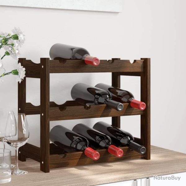 Casier � bouteilles pour 12 bouteilles marron bois pin solide