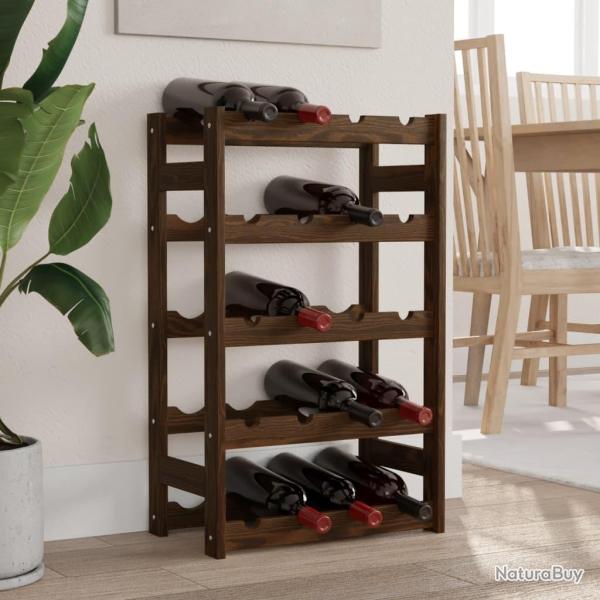 Casier � bouteilles pour 20 bouteilles marron bois pin solide