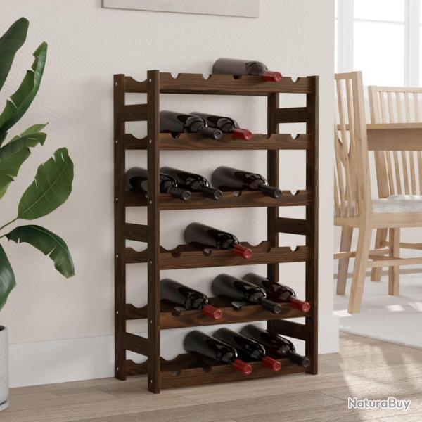 Casier � bouteilles pour 30 bouteilles marron bois pin solide
