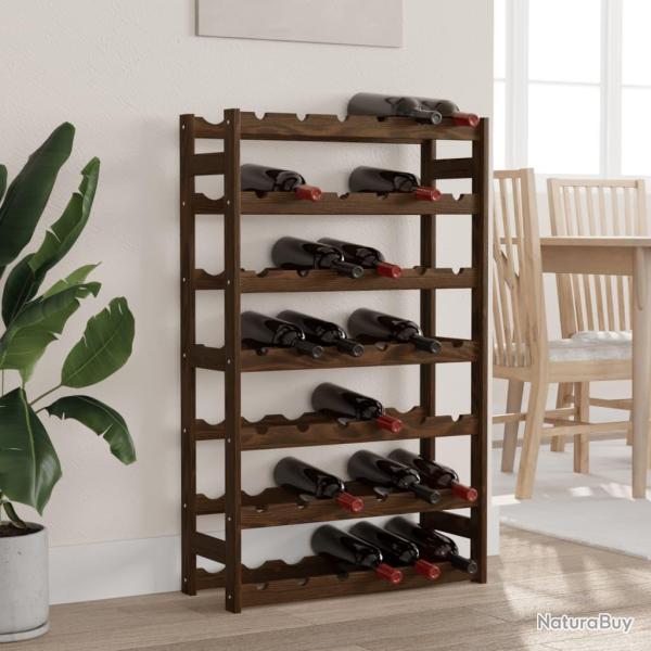 Casier � bouteilles pour 42 bouteilles marron bois pin solide
