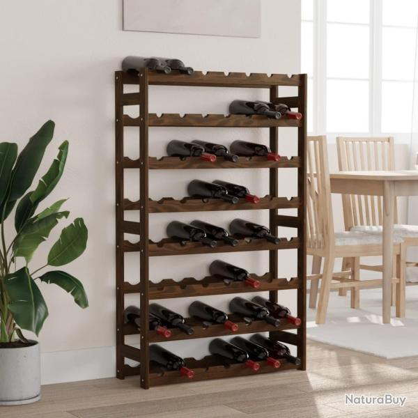 Casier � bouteilles pour 56 bouteilles marron bois pin solide