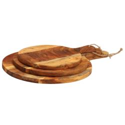 Planche &agrave; d&eacute;couper 3 pcs cm bois d'acacia massif