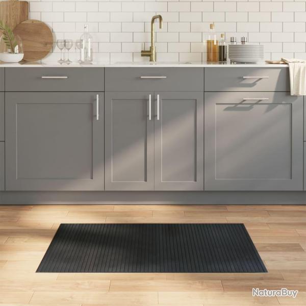 Tapis rectangulaire gris 60x100 cm bambou
