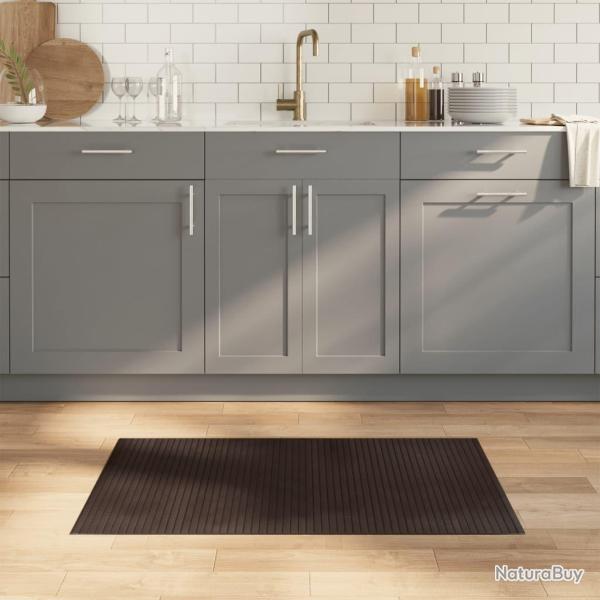 Tapis rectangulaire marron fonc� 60x100 cm bambou