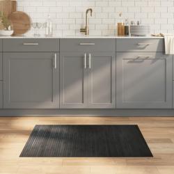 Tapis rectangulaire gris 70x100 cm bambou