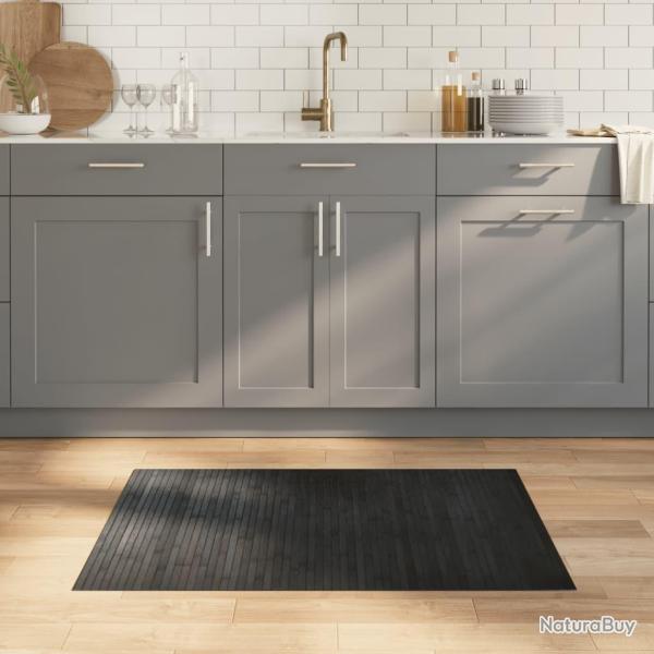 Tapis rectangulaire gris 70x100 cm bambou