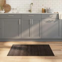 Tapis rectangulaire marron fonc&eacute; 70x100 cm bambou