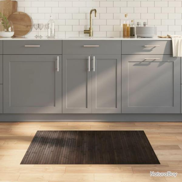 Tapis rectangulaire marron fonc� 70x100 cm bambou