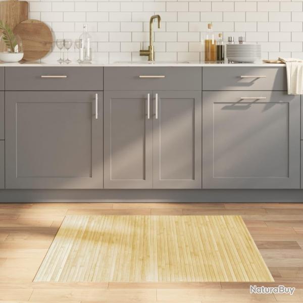 Tapis rectangulaire naturel clair 80x100 cm bambou