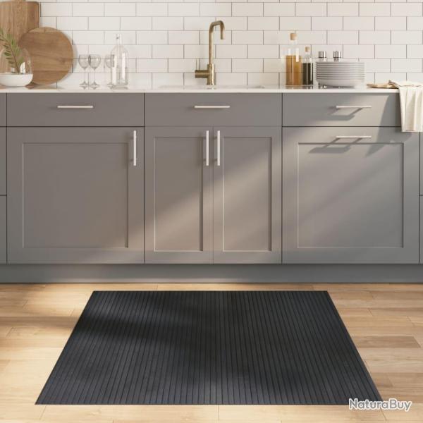 Tapis rectangulaire gris 100x100 cm bambou
