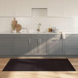 Tapis rectangulaire marron fonc&eacute; 100x200 cm bambou
