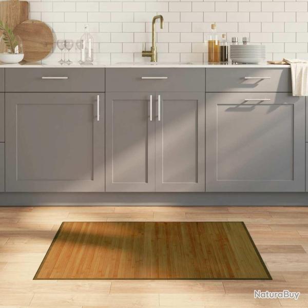 Tapis rectangulaire marron 70x100 cm bambou