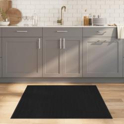 Tapis carr&eacute; noir 100x100 cm bambou