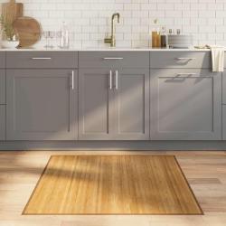 Tapis carr&eacute; naturel 100x100 cm bambou