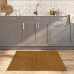 Tapis carr&eacute; marron 100x100 cm bambou
