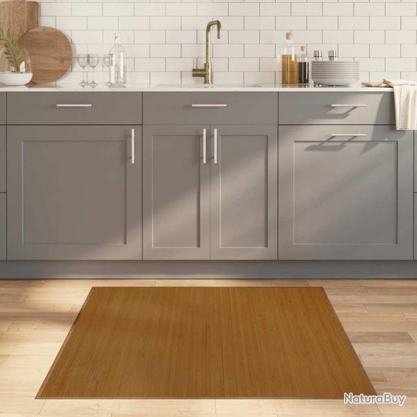 Tapis carr� marron 100x100 cm bambou