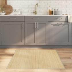 Tapis carr&eacute; naturel clair 100x100 cm bambou