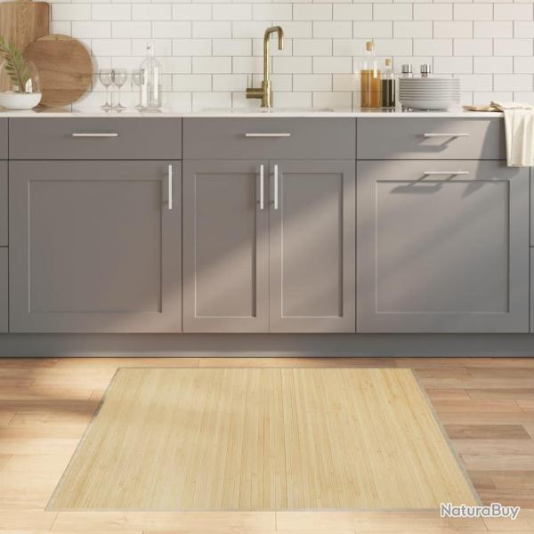 Tapis carr� naturel clair 100x100 cm bambou