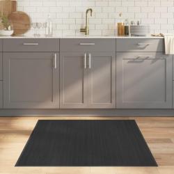 Tapis carr&eacute; gris 100x100 cm bambou