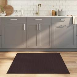 Tapis carr&eacute; marron fonc&eacute; 100x100 cm bambou