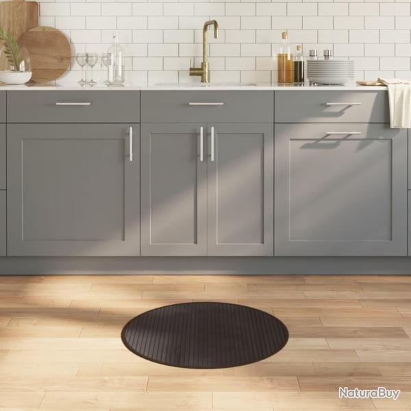 Tapis rond marron fonc� 60 cm bambou