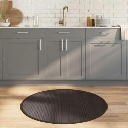 Tapis rond marron fonc&eacute; 100 cm bambou