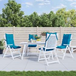 Coussins de chaise &agrave; dossier haut lot de 4 bleu clair