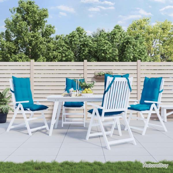 Coussins de chaise � dossier haut lot de 4 bleu clair