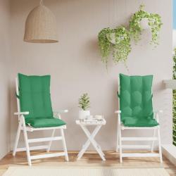 Coussins de chaise &agrave; dossier haut lot de 2 vert tissu oxford
