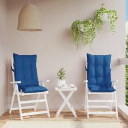 Coussins de chaise &agrave; dossier haut lot de 2 bleu royal