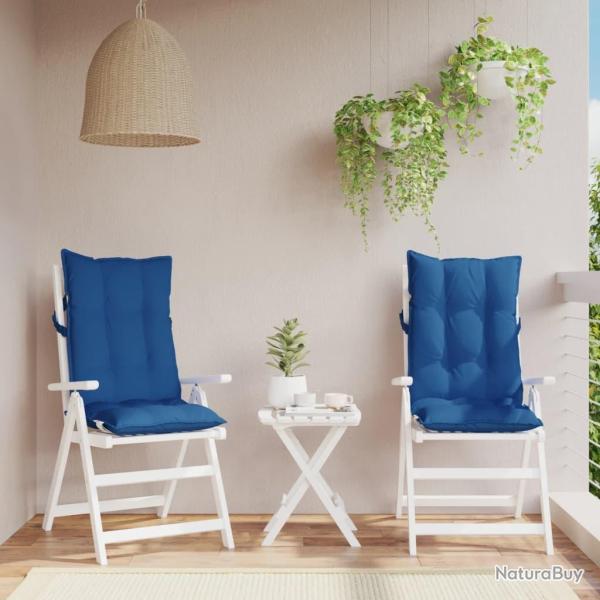 Coussins de chaise � dossier haut lot de 2 bleu royal