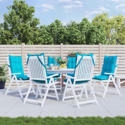 Coussins de chaise &agrave; dossier haut lot de 6 turquoise