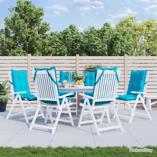 Coussins de chaise � dossier haut lot de 6 turquoise