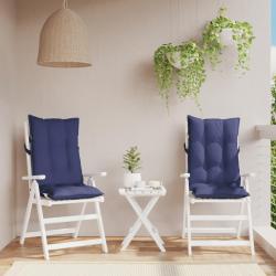 Coussins de chaise &agrave; dossier haut lot de 2 bleu marine