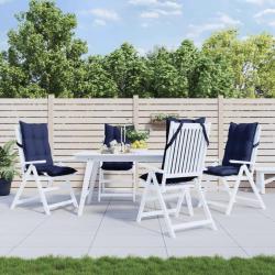 Coussins de chaise &agrave; dossier haut lot de 4 bleu marine