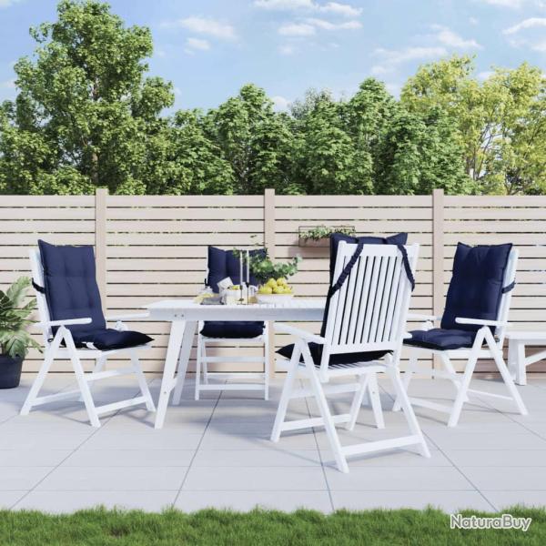 Coussins de chaise � dossier haut lot de 4 bleu marine