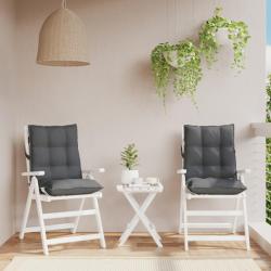 Coussins de chaise &agrave; dossier bas lot de 2 anthracite