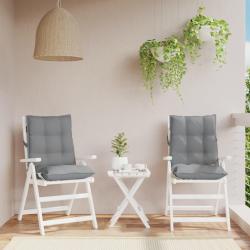 Coussins de chaise &agrave; dossier bas lot de 2 gris tissu oxford